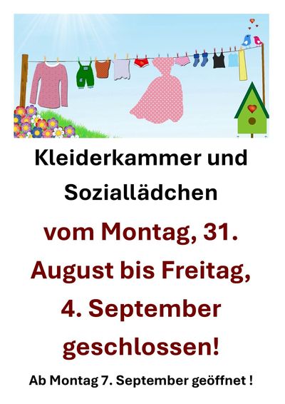 Soziallädchen geschlossen Soziallädchen geschlossen