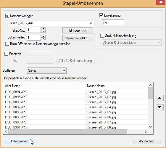 XnView Umbenennen 2