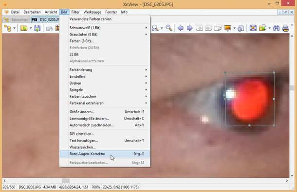 XnView RoteAugen 1