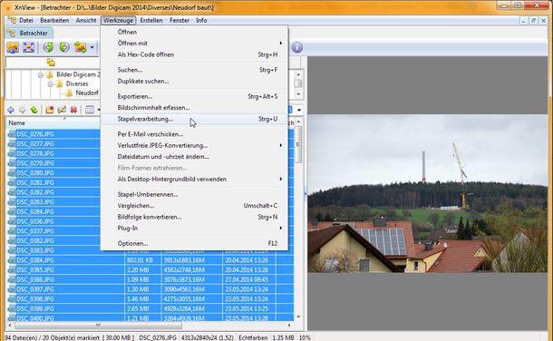 XnView Stapelverarbeitung