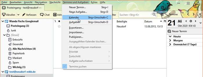 Thunderbird: Neuen Kalender erstellen