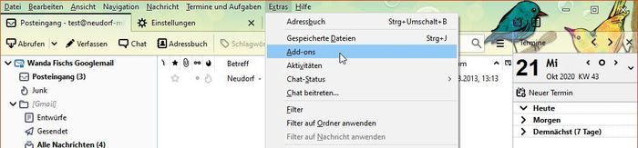 Thunderbird: Add-ons