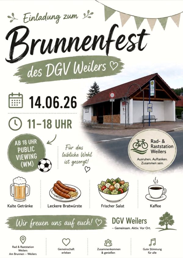 Brunnenfest in Weilers am 14.06.2026