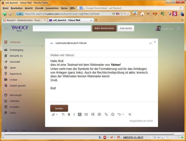 Webmailer von Yahoo