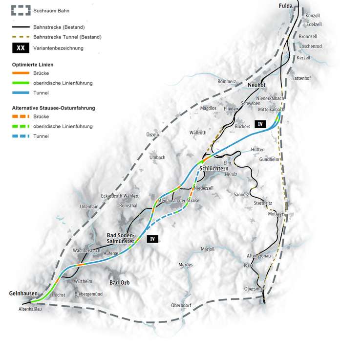 DB-Neubaustrecke Hanau- Fulda: Variante IV