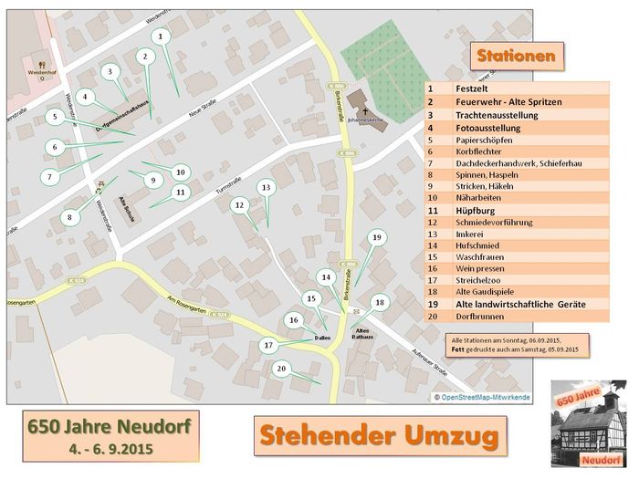 Stehender Umzug: Plan