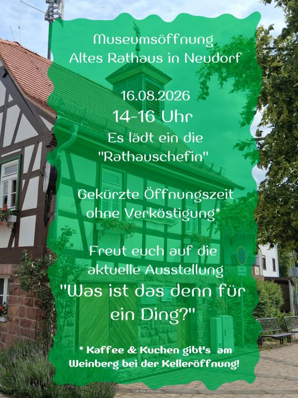 Museumsöffnung am 16.08.2026 Museumsöffnung am 16.08.2026