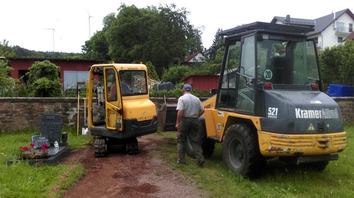 Arbeiten am Friedhof Neudorf im Frühjahr 2019