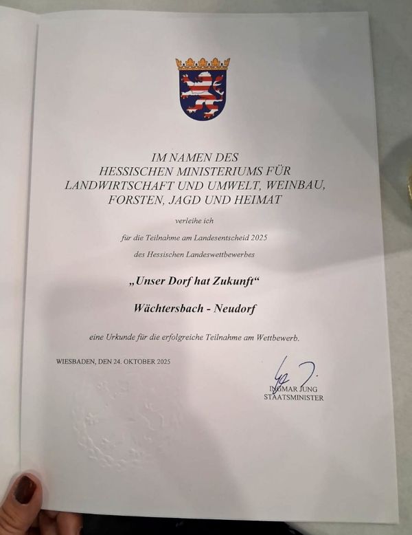 Die Urkunde für Neudorf Die Urkunde für Neudorf