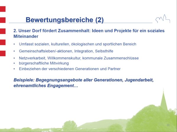 Unser Dorf hat Zukunft  -  Bewertungsbereich 2