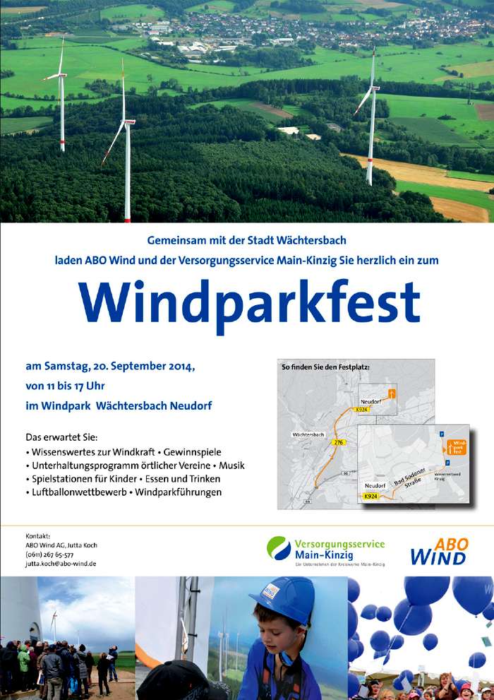 Einladung zum Windparkfest am 20.09.2014